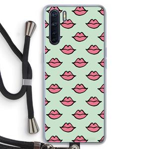 CaseCompany Lipjes: Oppo A91 Transparant Hoesje met koord
