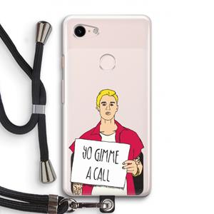 CaseCompany Gimme a call: Pixel 3 Transparant Hoesje met koord
