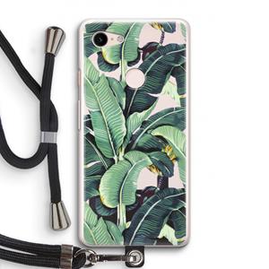 CaseCompany Bananenbladeren: Pixel 3 Transparant Hoesje met koord