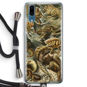 CaseCompany Haeckel Lacertilia: Huawei P20 Transparant Hoesje met koord