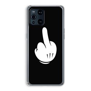 CaseCompany Middle finger black: Oppo Find X3 Pro Transparant Hoesje