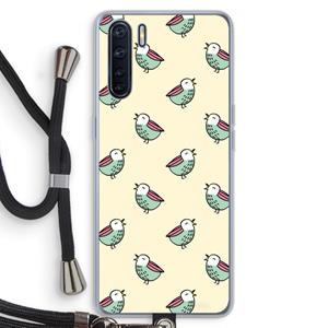 CaseCompany Vogeltjes: Oppo A91 Transparant Hoesje met koord