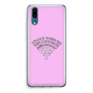 CaseCompany Home Is Where The Wifi Is: Huawei P20 Transparant Hoesje