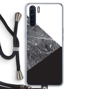 CaseCompany Combinatie marmer: Oppo A91 Transparant Hoesje met koord