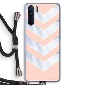 CaseCompany Marmeren pijlen: Oppo A91 Transparant Hoesje met koord