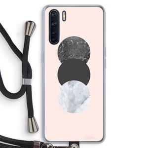CaseCompany Marmeren cirkels: Oppo A91 Transparant Hoesje met koord