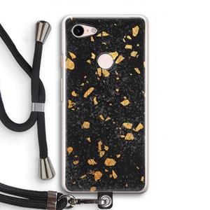CaseCompany Terrazzo N°7: Pixel 3 Transparant Hoesje met koord