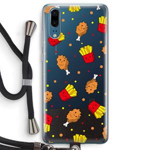CaseCompany Chicken 'n Fries: Huawei P20 Transparant Hoesje met koord