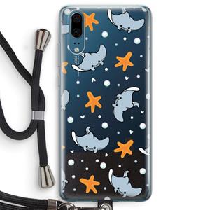 CaseCompany Manta: Huawei P20 Transparant Hoesje met koord