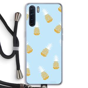CaseCompany Ananasjes: Oppo A91 Transparant Hoesje met koord