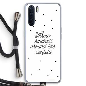 CaseCompany Confetti: Oppo A91 Transparant Hoesje met koord