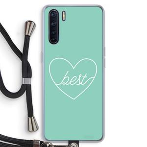 CaseCompany Best heart pastel: Oppo A91 Transparant Hoesje met koord