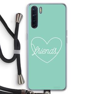 CaseCompany Friends heart pastel: Oppo A91 Transparant Hoesje met koord