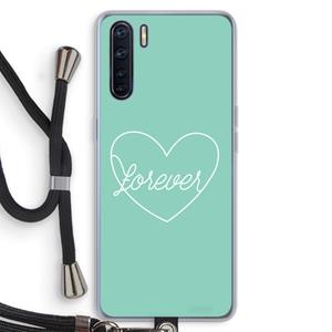 CaseCompany Forever heart pastel: Oppo A91 Transparant Hoesje met koord