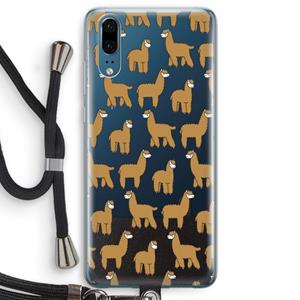 CaseCompany Alpacas: Huawei P20 Transparant Hoesje met koord