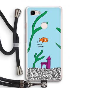 CaseCompany Aquarium: Pixel 3 Transparant Hoesje met koord