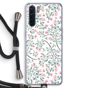 CaseCompany Sierlijke bloemen: Oppo A91 Transparant Hoesje met koord