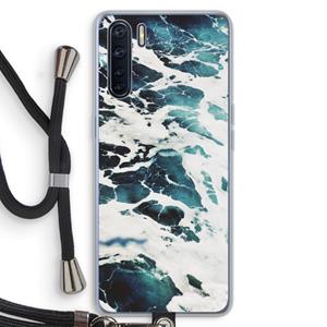 CaseCompany Golven: Oppo A91 Transparant Hoesje met koord