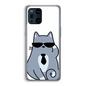 CaseCompany Cool cat: Oppo Find X3 Pro Transparant Hoesje