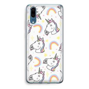 CaseCompany Rainbow Unicorn: Huawei P20 Transparant Hoesje