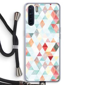 CaseCompany Gekleurde driehoekjes pastel: Oppo A91 Transparant Hoesje met koord
