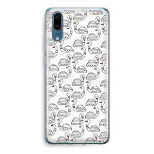 CaseCompany Zwanen: Huawei P20 Transparant Hoesje