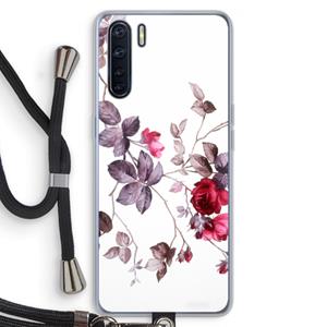 CaseCompany Mooie bloemen: Oppo A91 Transparant Hoesje met koord