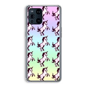 CaseCompany Musketon Unicorn: Oppo Find X3 Pro Transparant Hoesje