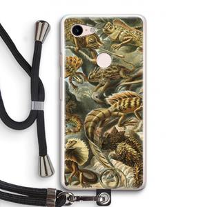 CaseCompany Haeckel Lacertilia: Pixel 3 Transparant Hoesje met koord
