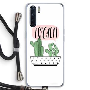 CaseCompany I love cacti: Oppo A91 Transparant Hoesje met koord