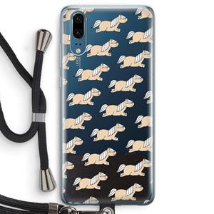 CaseCompany Ponys: Huawei P20 Transparant Hoesje met koord