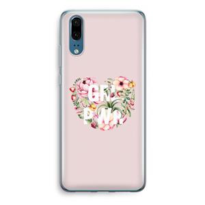 CaseCompany GRL PWR Flower: Huawei P20 Transparant Hoesje