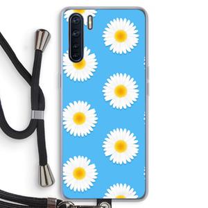 CaseCompany Margrietjes: Oppo A91 Transparant Hoesje met koord