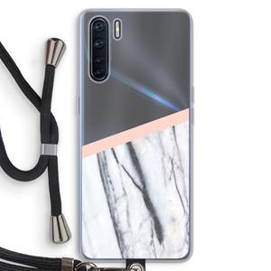 CaseCompany A touch of peach: Oppo A91 Transparant Hoesje met koord