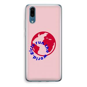 CaseCompany Run The World: Huawei P20 Transparant Hoesje