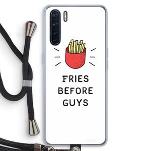 CaseCompany Fries before guys: Oppo A91 Transparant Hoesje met koord