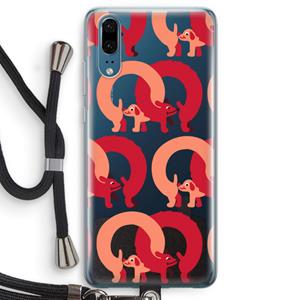 CaseCompany Dogs: Huawei P20 Transparant Hoesje met koord