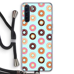 CaseCompany Donuts: Oppo A91 Transparant Hoesje met koord