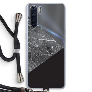 CaseCompany Combinatie marmer: Oppo A91 Transparant Hoesje met koord