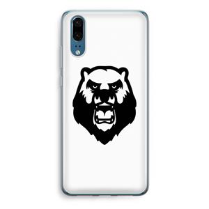 CaseCompany Angry Bear (white): Huawei P20 Transparant Hoesje