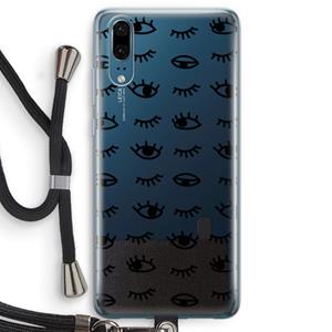 CaseCompany Eye pattern #2: Huawei P20 Transparant Hoesje met koord