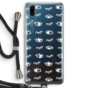 CaseCompany Eye pattern #3: Huawei P20 Transparant Hoesje met koord