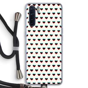 CaseCompany Hartjes: Oppo A91 Transparant Hoesje met koord