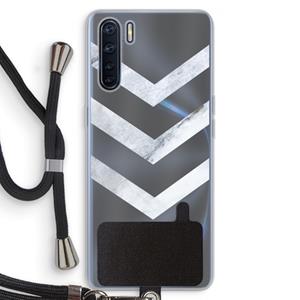 CaseCompany Marmeren pijlen: Oppo A91 Transparant Hoesje met koord