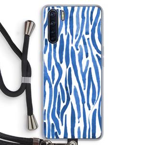 CaseCompany Blauwe nerven: Oppo A91 Transparant Hoesje met koord