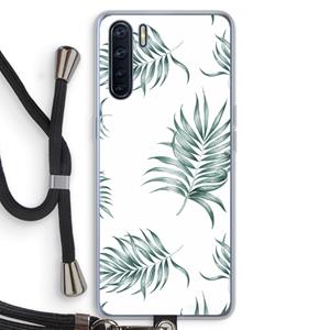 CaseCompany Simple leaves: Oppo A91 Transparant Hoesje met koord