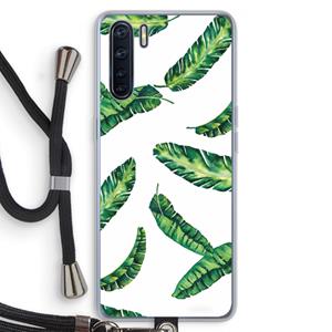 CaseCompany Lange bladeren: Oppo A91 Transparant Hoesje met koord