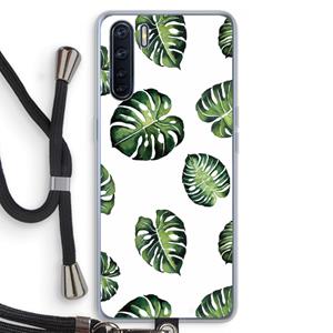 CaseCompany Tropische bladeren: Oppo A91 Transparant Hoesje met koord