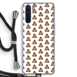 CaseCompany Poop emoji: Oppo A91 Transparant Hoesje met koord