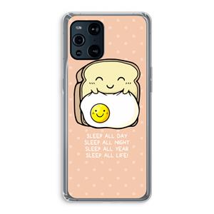 CaseCompany Sleep All Day: Oppo Find X3 Pro Transparant Hoesje